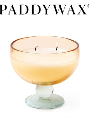 Paddywax Two-Wick Amber Glass Pedestal Candle NWOT